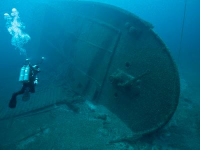 Shipwreck NORMAN in upper Lake Huron in Thunder Bay National Marine Sanctuary