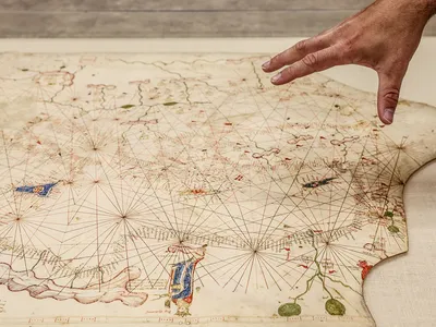 The rare 14th-century portolan chart is worth $7.5 million.