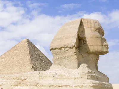 The Great Sphinx in the Giza Necropolis