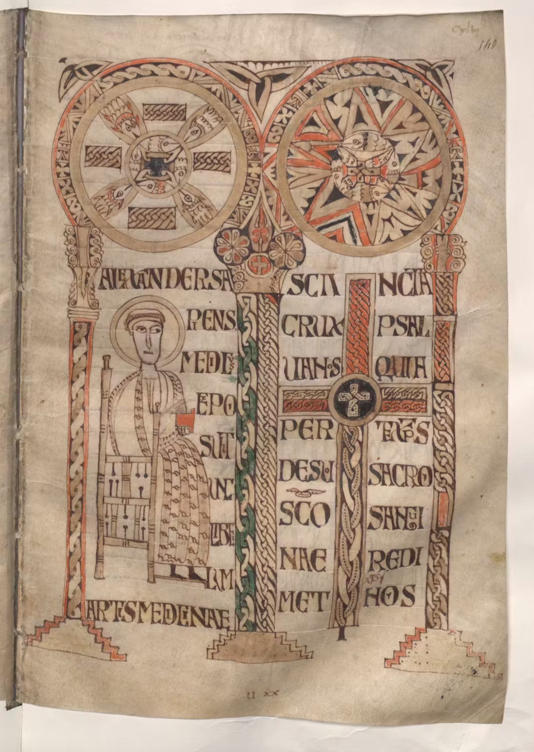This ninth-century manuscript juxtaposes a physician with Jesus’s cross.